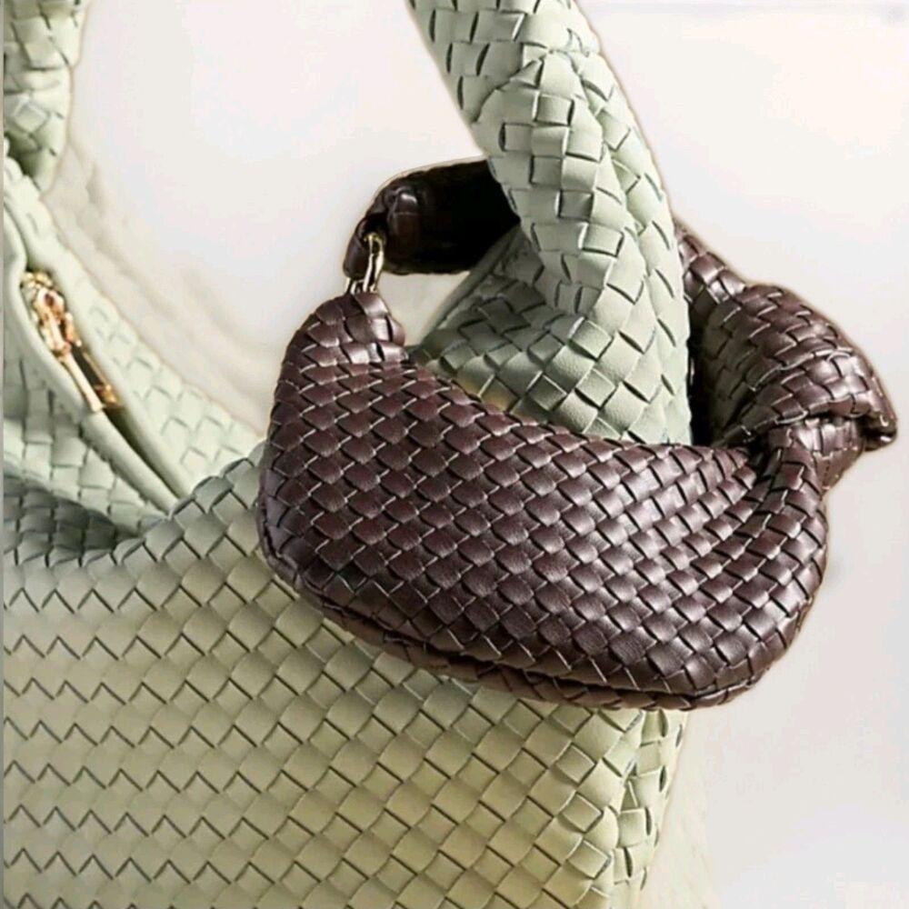 Anthropologie Melie Bianco Mini Brigitte bag charm Brown Faux-Leather NWT